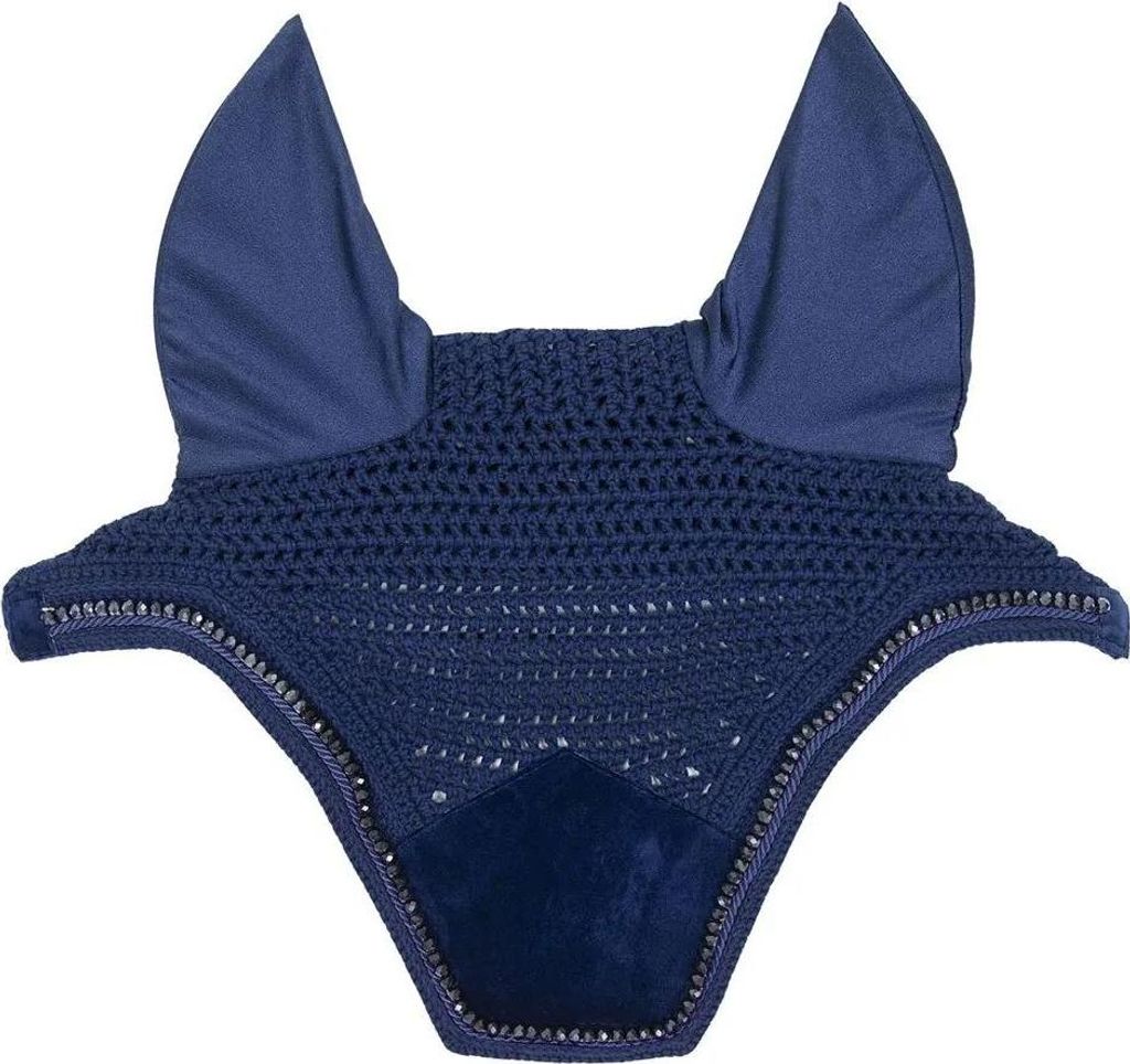 Kentucky Horsewear Fliegenmütze Wellington Velvet Pearls Marine