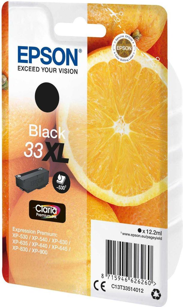 Epson Tintenpatrone 33XL Schwarz (BK) (ca.530 S.) Produktbild 