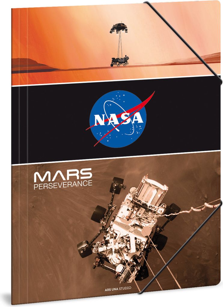 Ars Una Zeichnungs- Sammelmappe DIN A4 mit Gummizug und 3 Klappen, NASA Mars, braun-orange