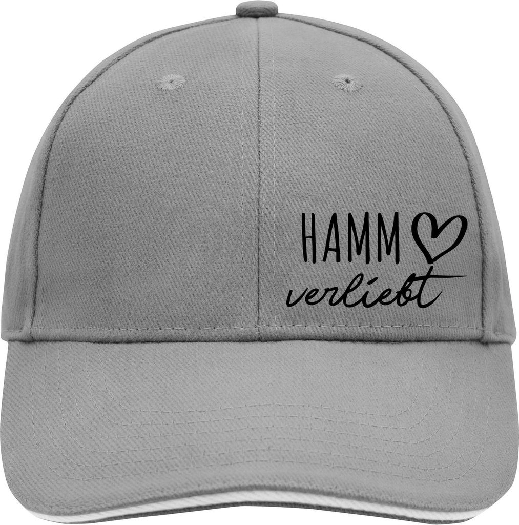 Huuraa Cappy Mütze Hamm verliebt Dark Grey/White Baumwolle 6-Panel Kappe Geschenkidee