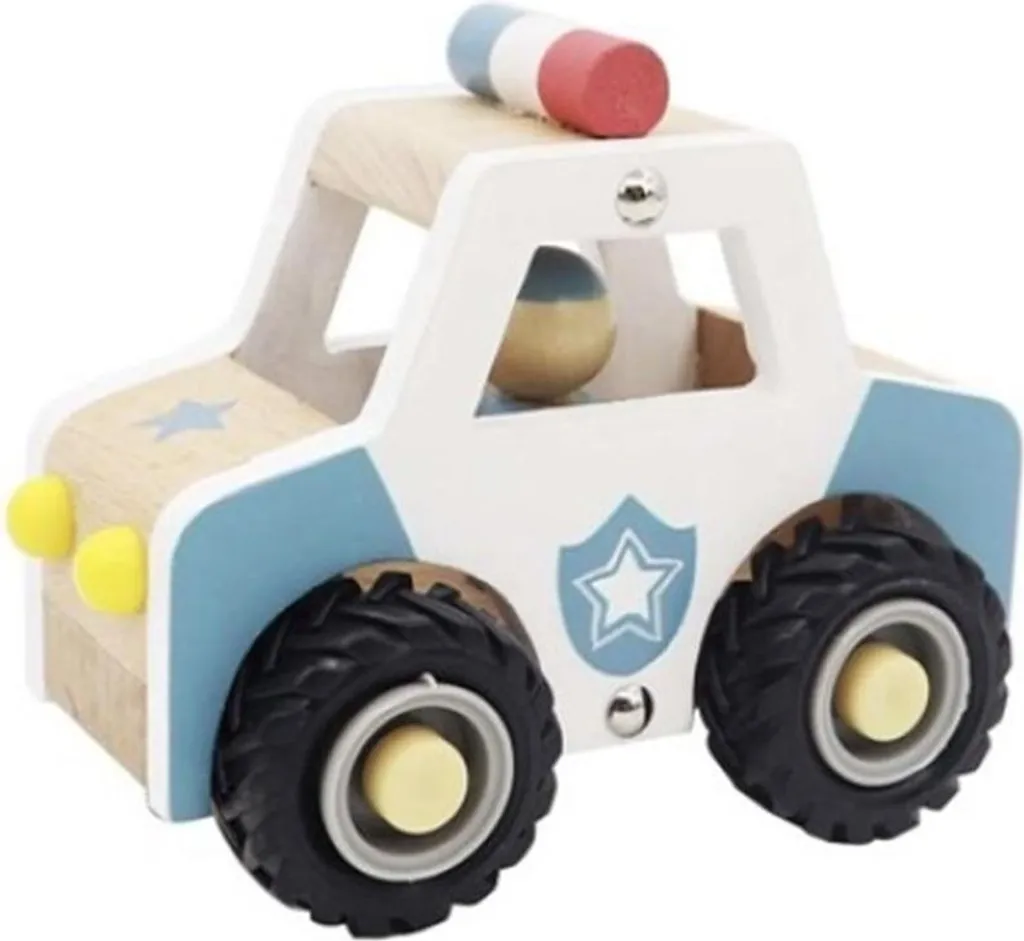 Voiture de Police en Bois Incassable - Le Jouet Durable pour les Petits