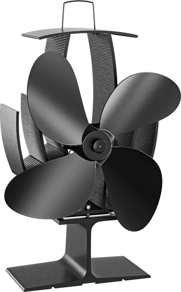 Wiltec Kaminofenventilator - 4 Blätter Ohne Strom Bis 350°C