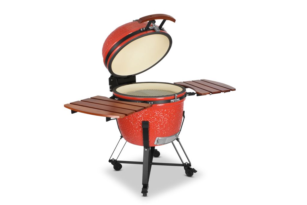 Kamado SE-26 Grill Rot 66 cm Grilldurchmesser BBQ Keramik Holzkohlegrill Grill mit Holzkohle