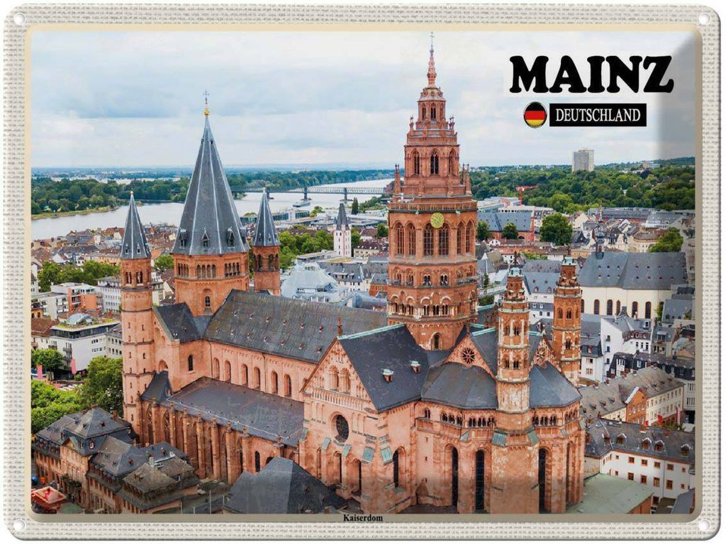 vianmo Blechschild 30x40 cm Mainz Kaiserdom Kirche Christentum Bildmotiv Reisemotiv Abenteuer Reisen