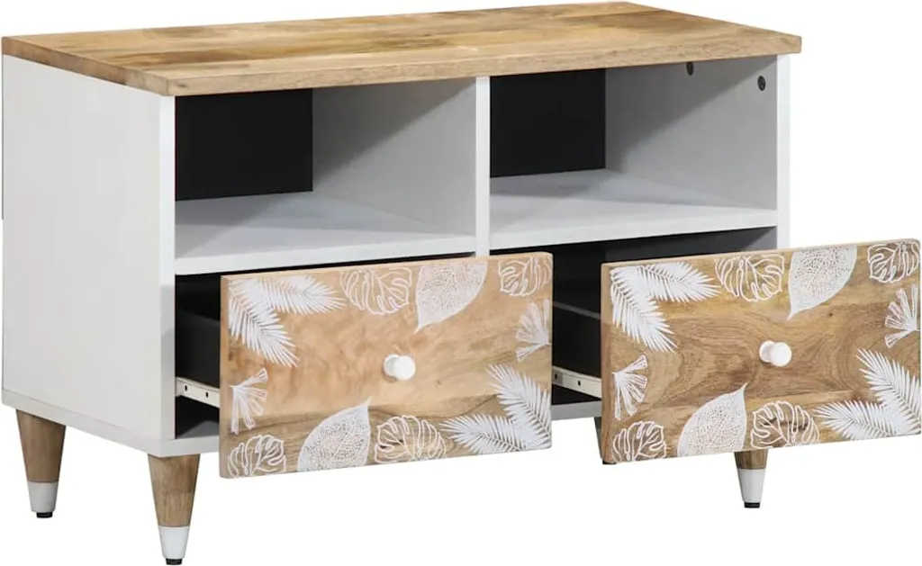 Mobiletto TV SYFAX™ Legno di Mango Massiccio 70x33,5x46 cm - 2