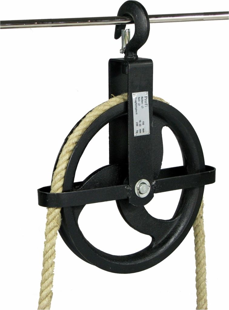 Bau-Aufzugsrolle  Ø 190 mm / 200 kg, mit Kreuzbügel Produktbild 