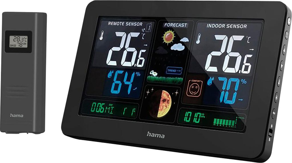 HAMA Station météo Premium, recharge USB incluse Image du produit 