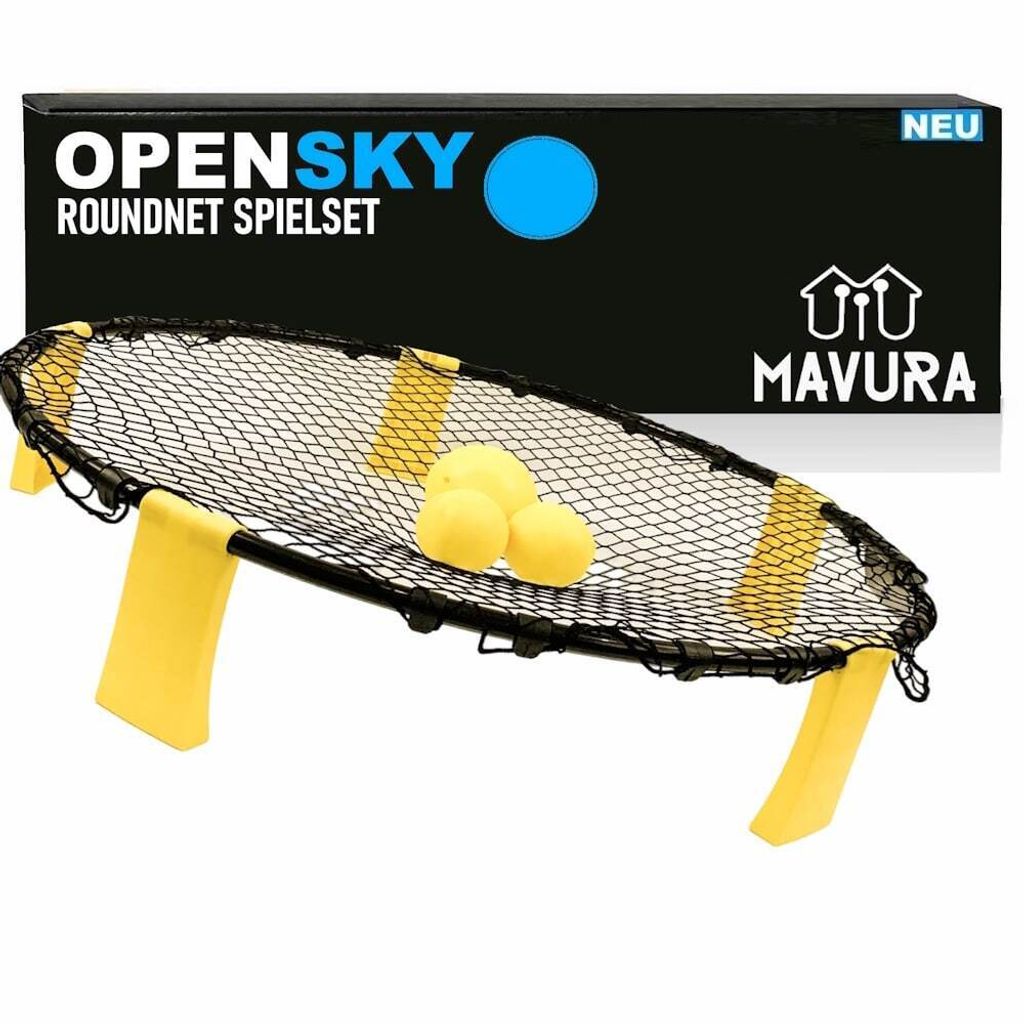 OPENSKY Roundnet Outdoor Ballspiel Freizeit Spielset, Park Garten Strand Sprung Ball mit 3 Bällen & Pumpe