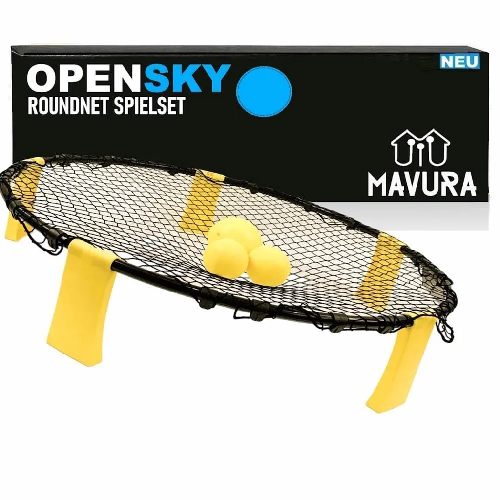 Kit Roundnet Complet avec Filet Résistant 3 Balles et Pompe de Gonflage