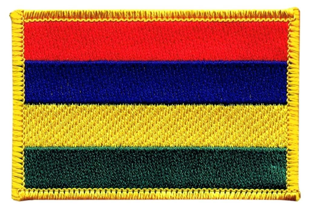 Aufnäher Mauritius Flagge mit em Aufkleber