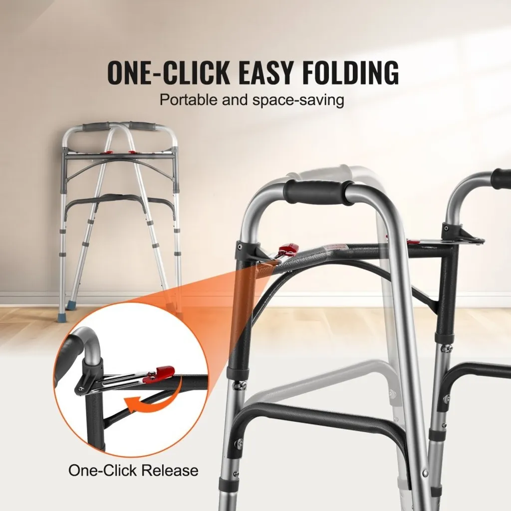 Déambulateur de marche médical ajustable avec structure pliable 158kg - 2