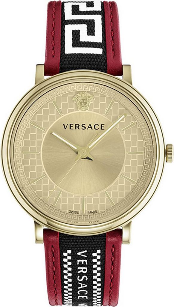 Versace Herren Uhr Armbanduhr V-Circle VE5A02021 Leder