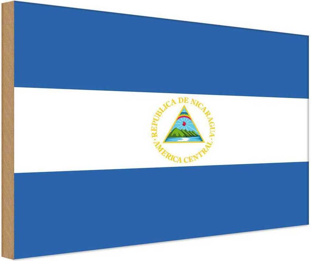vianmo Holzschild 12x18 cm Nicaraguas Nicaragua Flagge Fahne Wappen