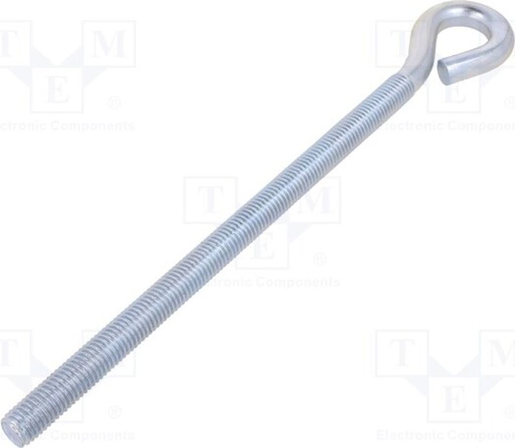 1x Haken L. ges: 260mm HO12260 Schraubenbolzen Ring- L. Gewinde: 202mm Zink