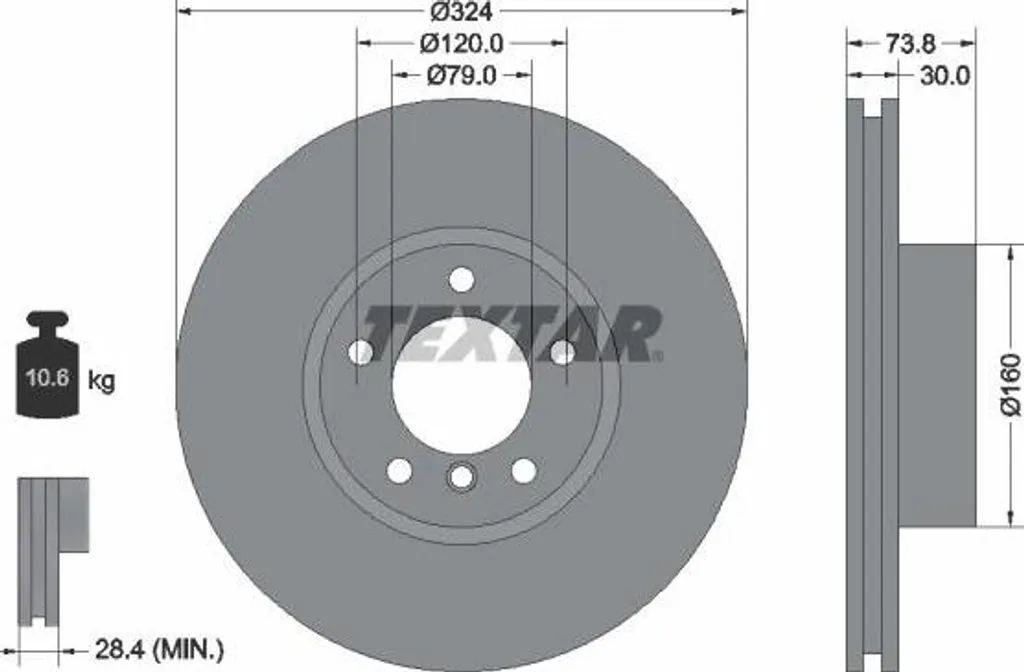 Disque de frein haute performance Textar 92107105 qualité OE BMW E39