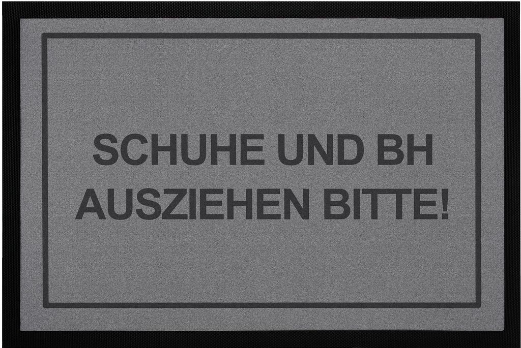 Fußmatte mit Spruch Schuhe und BH ausziehen bitte! lustig Produktbild 