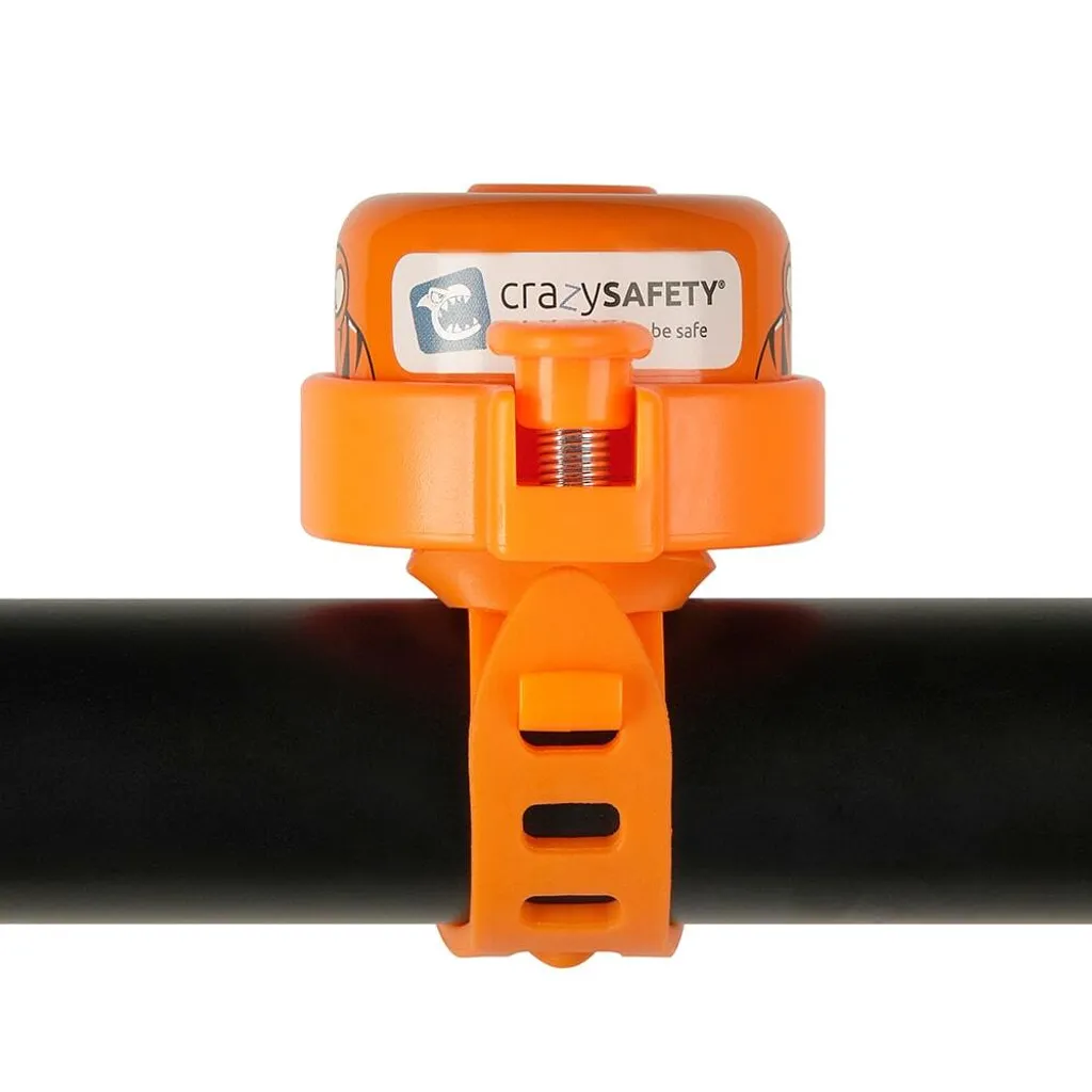 Sonnette de vélo enfants colorée Orange Tiger avec son clair - 5