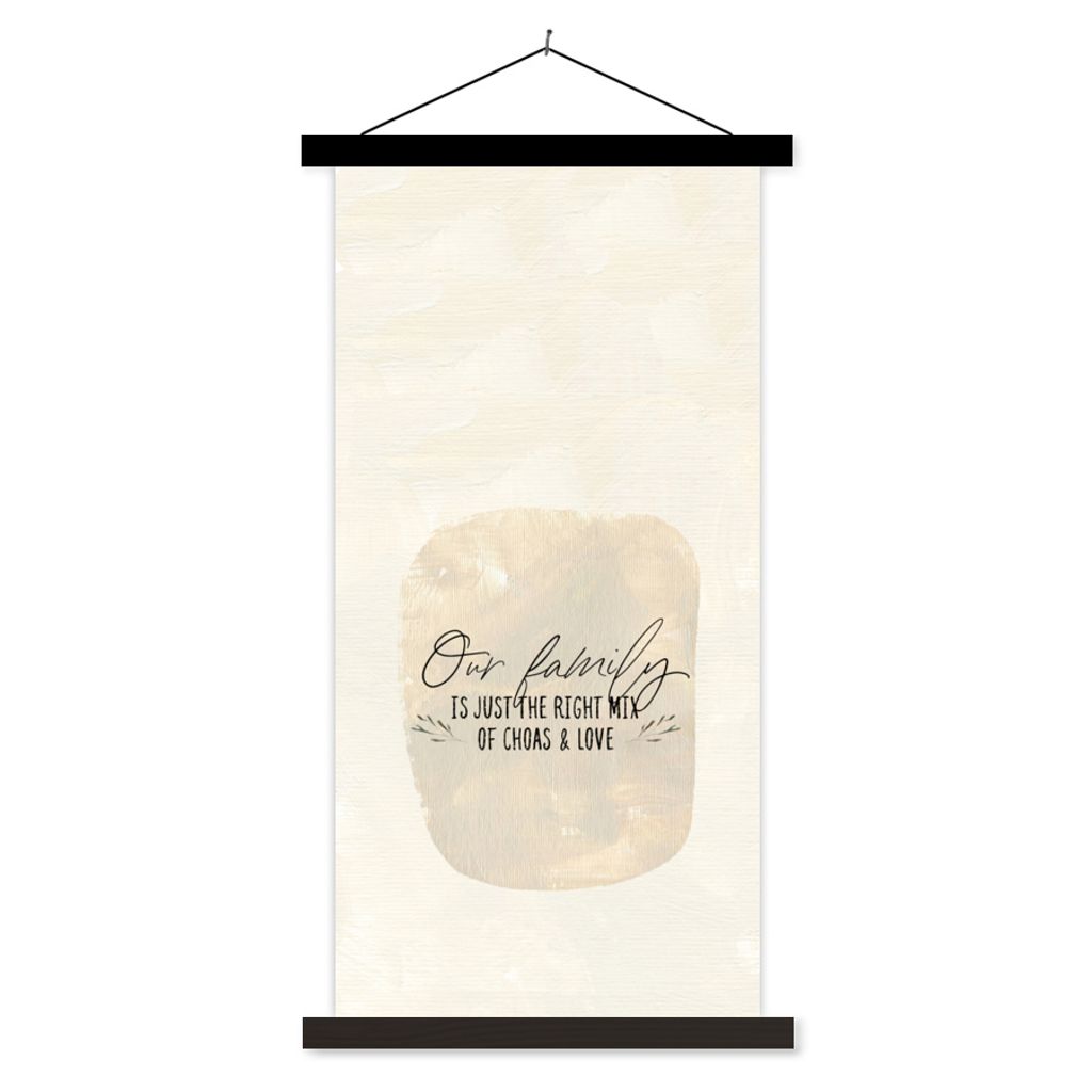 MuchoWow Textilposter Familie - Liebe - Zitat 40x80 cm mit schwarzem Rahmen - Wandemalerei