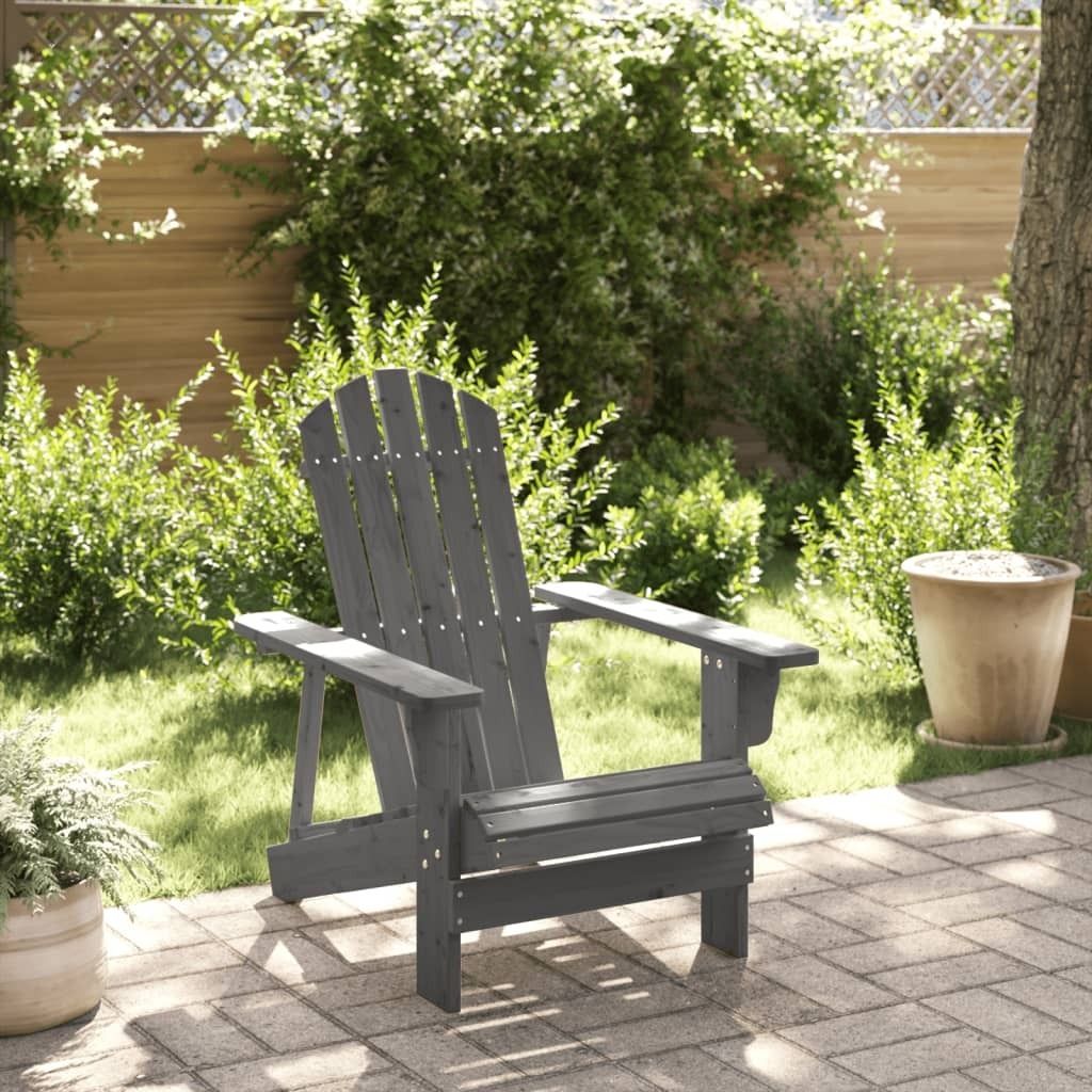 Design New Adirondack-Stuhl Grau 69x85x90,5 cm Massivholz Produktbild 