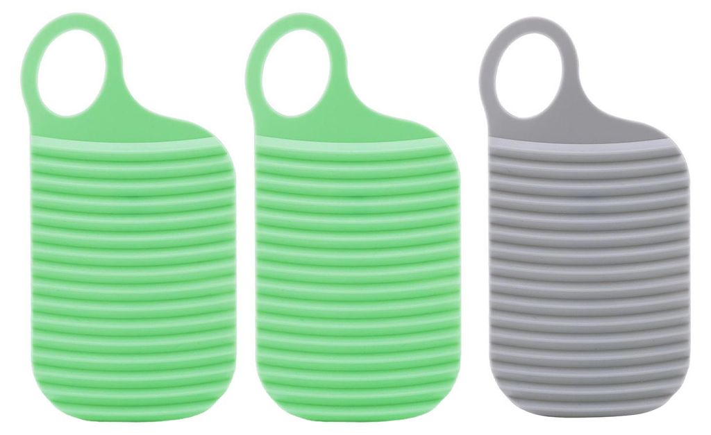 2/3 Mini-Waschbrett mit ergonomischem Griff, leicht, verdickt, rutschfest, tragbar, für Reisen, zum Waschen von Unterwäsche, Socken, Handtüchern...