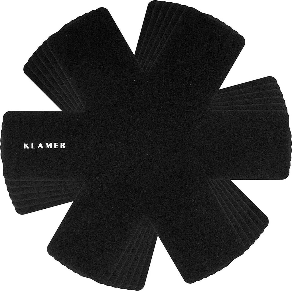 KLAMER Pfannenschoner Filz 6er Set, Stapelschutz mit Anti-Rutsch-Unterlage, Topfuntersetzer aus recycelten PET-Flaschen, zum Schutz von Pfannen, T...