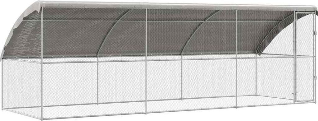 Hühnerkäfig Silber 600 x 200 x 198.5 cm Verzinkter Stahl