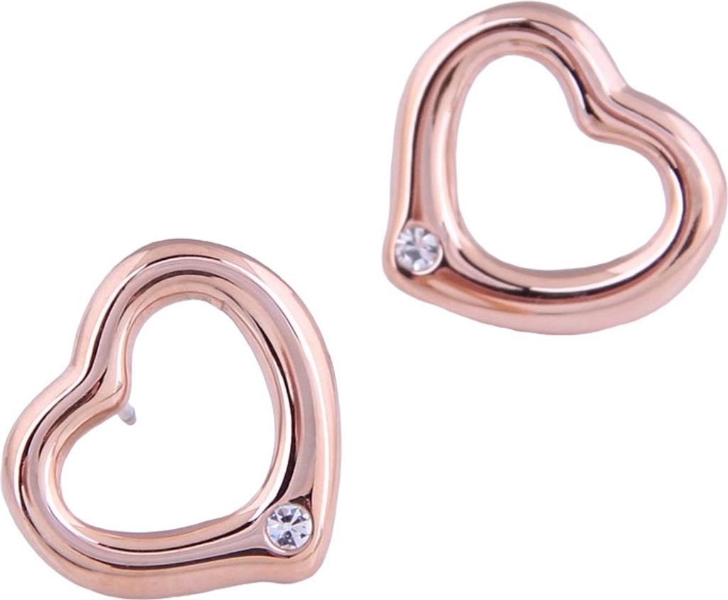 Elegante Poppy Ohrringe in Gold und Rosa – Zirkon Schmuck für empfindliche Haut KP20995