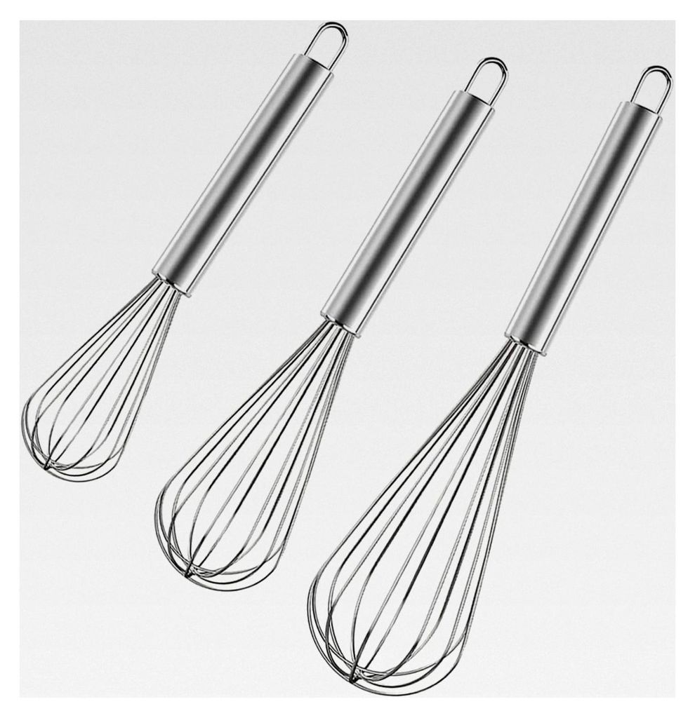 Edelstahl-Schneebesen-Set, 3er-Pack Ballon-Schneebesen in den Größen 8", 10" und 12"