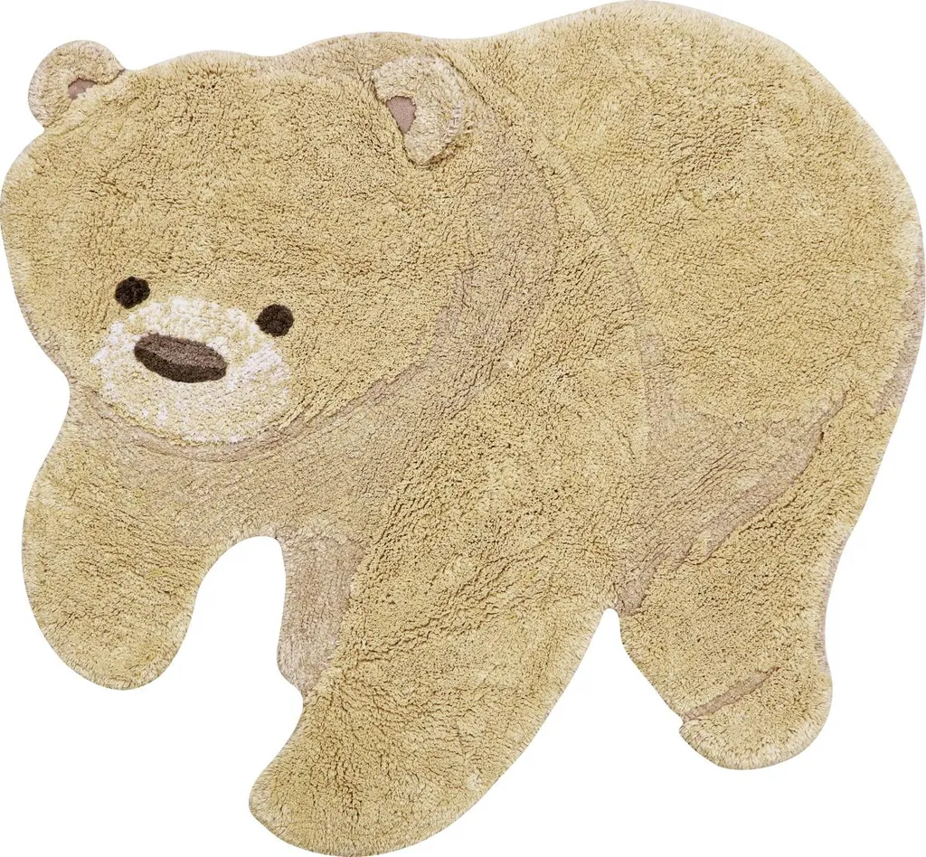 Lorena Canals Tapis Bear : Tapis Enfant en Coton Lavable Ours Beige