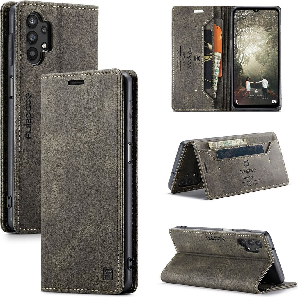 Samsung Galaxy A32 5G Brieftasche Hülle, Retro Kunstledertasche Stand Schutzhülle für Samsung Galaxy A32 5G Kupfer