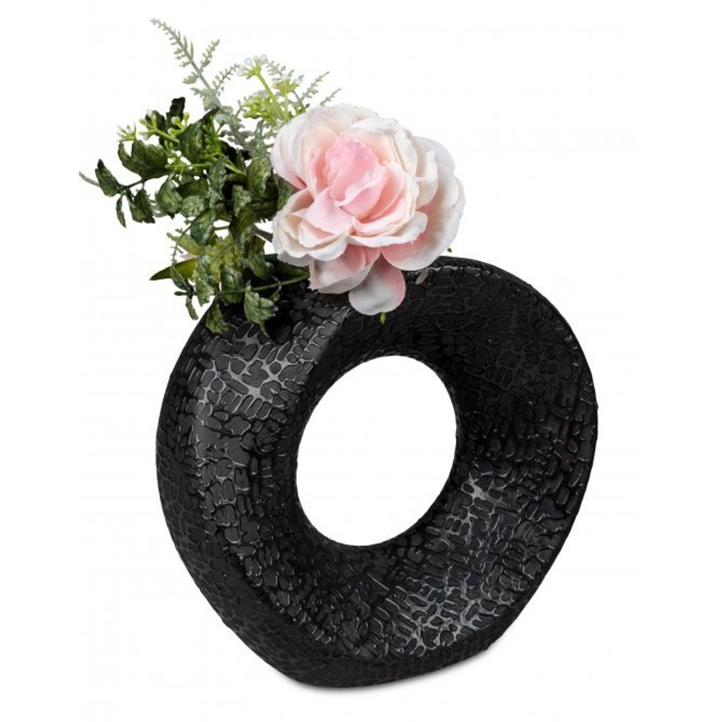 Formano Blumenvase Vase rund18cm in schwarz-matt