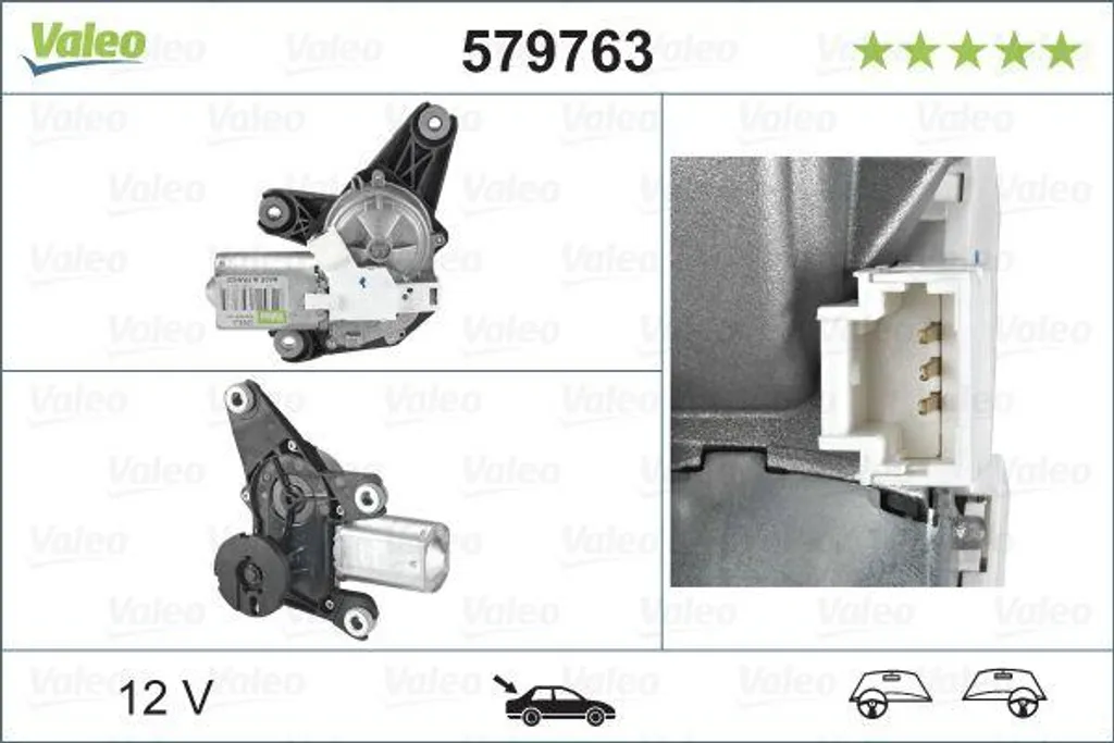 Moteur essuie-glace avant Valeo 579763 pour Renault Laguna 12V