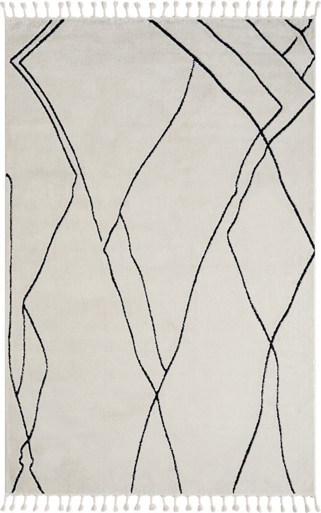 Teppich ORIENTAL-Wave rechteckig weiss diverse Größen, Maße:200x290cm