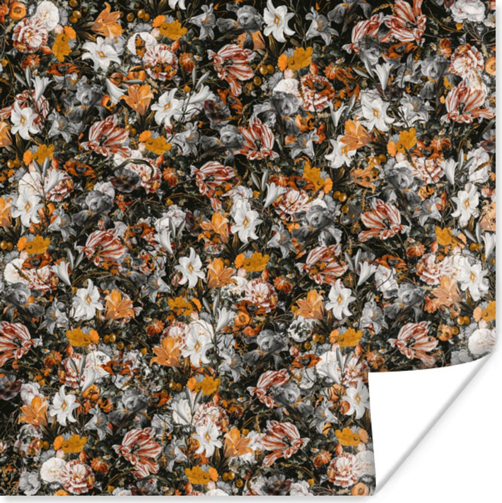 MuchoWow Poster Blumen - Collage - Kunst 30x30 cm - Wandposter - Printing