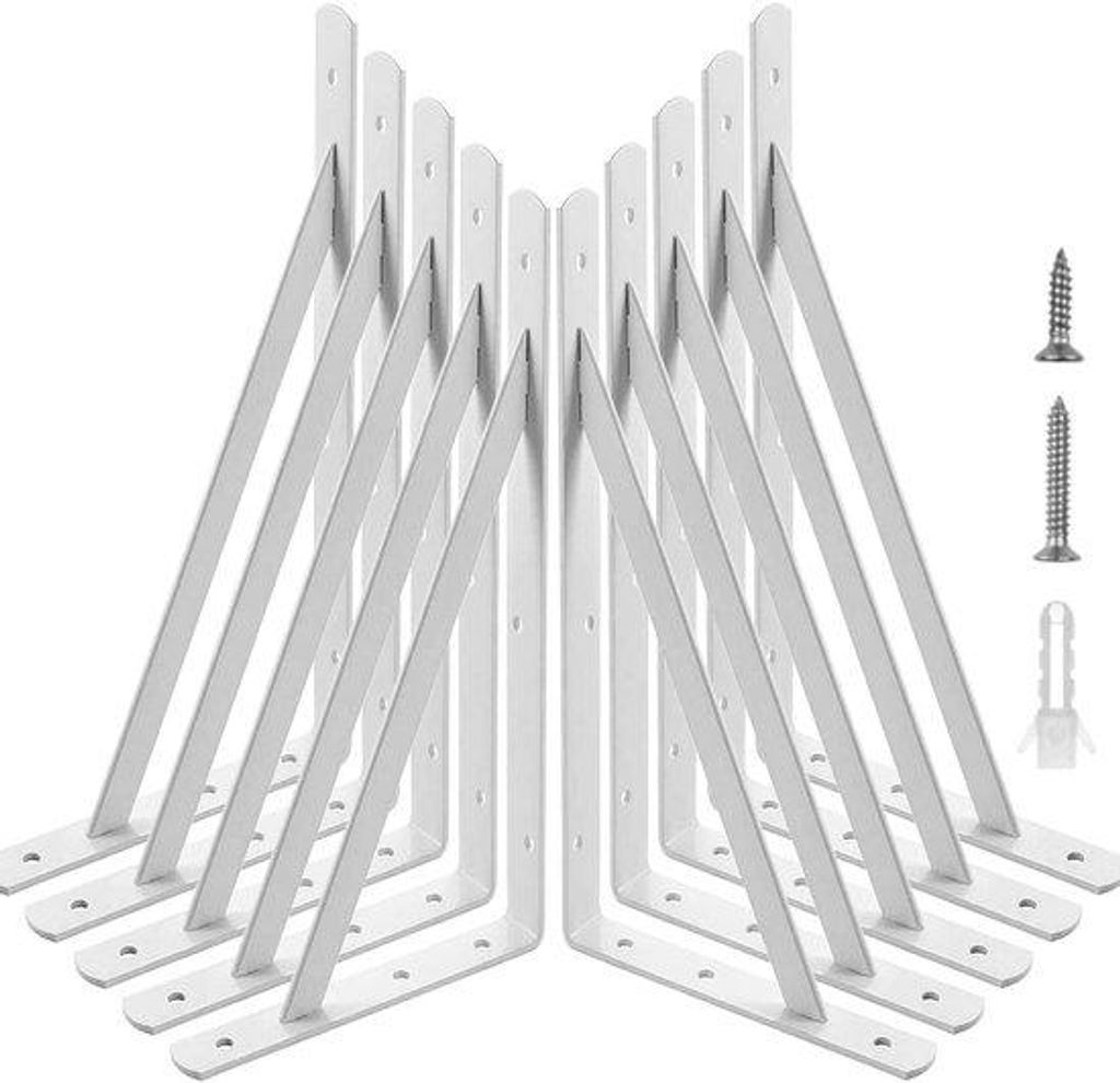 Weißer Stahl-Wandhaken für Platten 250x160mm 10teilig