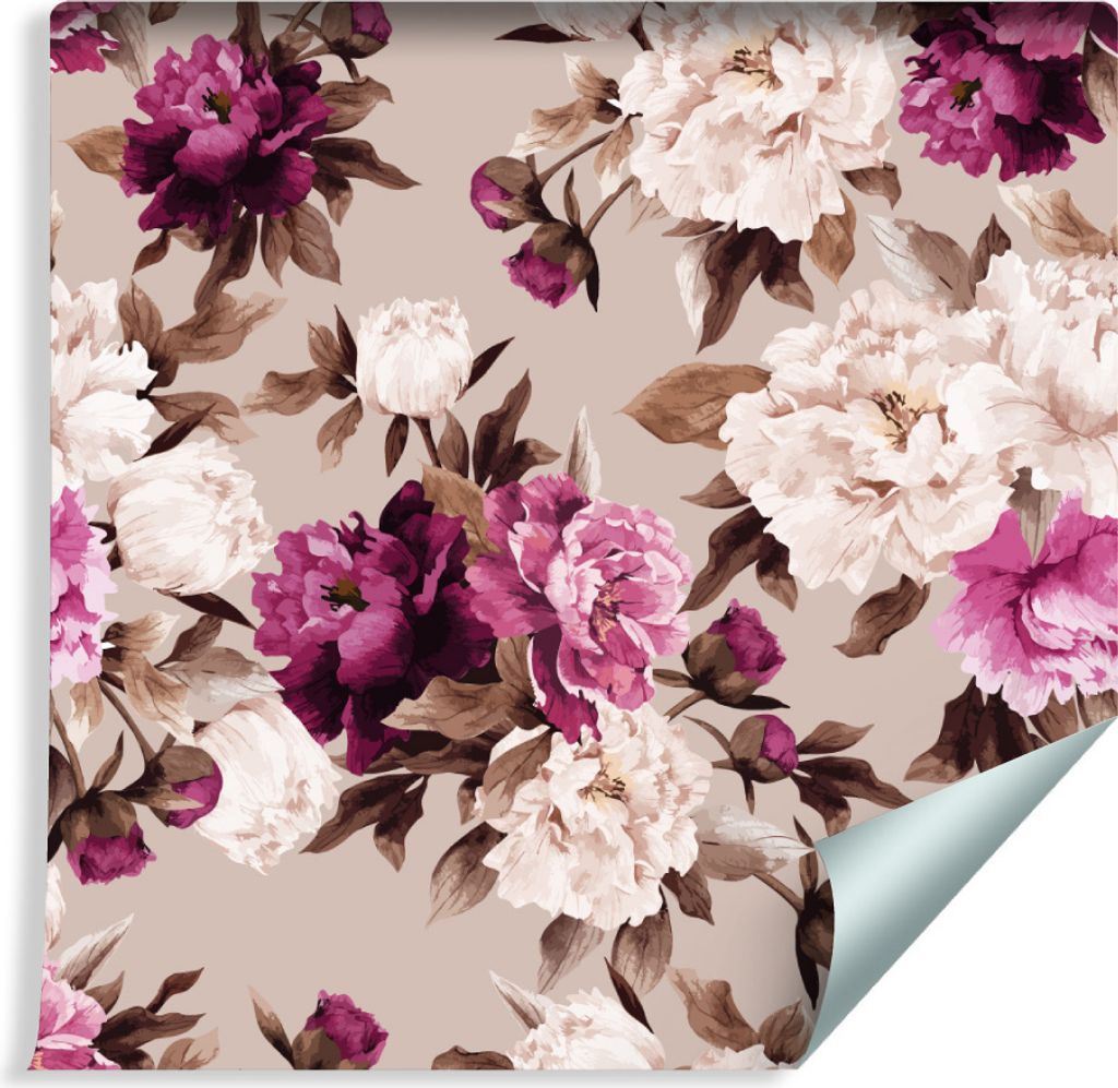 10m VLIES TAPETE Rolle Natur Schünes Blumenmuster BLUMEN XXL