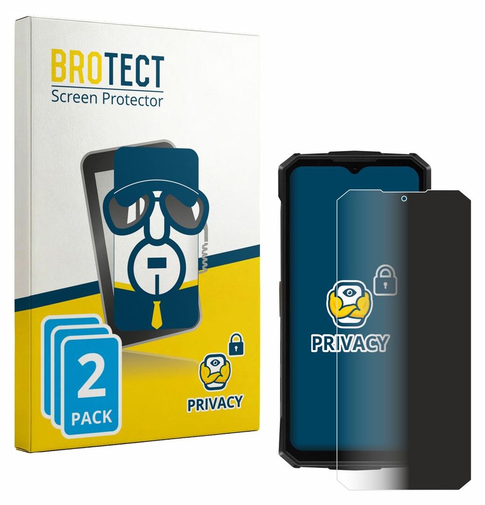 2x BROTECT Sichtschutzfolie für Doogee Fire 5 Pro Anti-Spy Privacy Sichtschutz Blickschutz Folie Blaulicht-Schutz