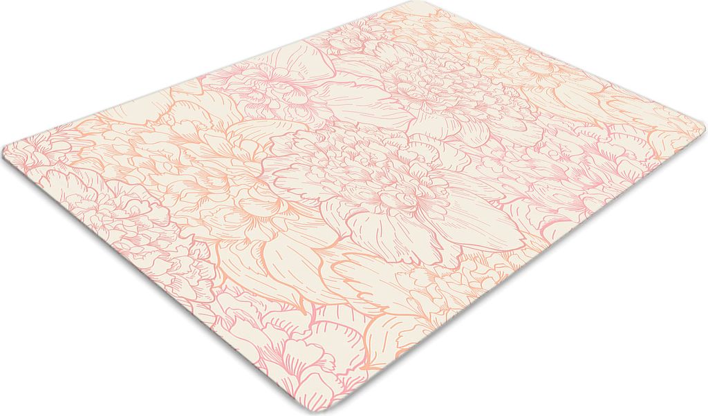 Stuhlunterlage Bürostuhlunterlage 120 cm x 90 cm Bodenmatte Bürostuhlunterlage - Rosa Pfingstrosen