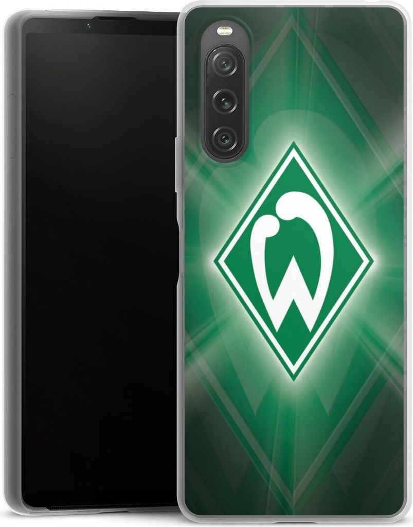 DeinDesign Slim Hülle für Sony Xperia 10 V Silikon Case Ultra Dünn Handyhülle Offizielles Lizenzprodukt SV Werder Bremen Wappen