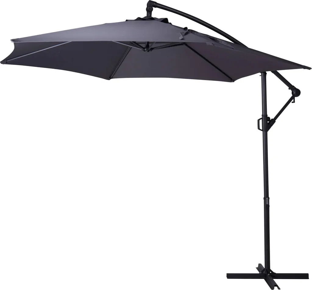 Parasol suspendu Pro Garten Gris foncé 300 cm pour terrasse et jardin