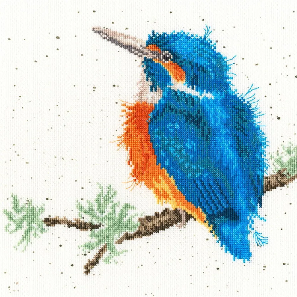 Broderie Point de Croix Compté Martin-Pêcheur 26cm Bothy Threads