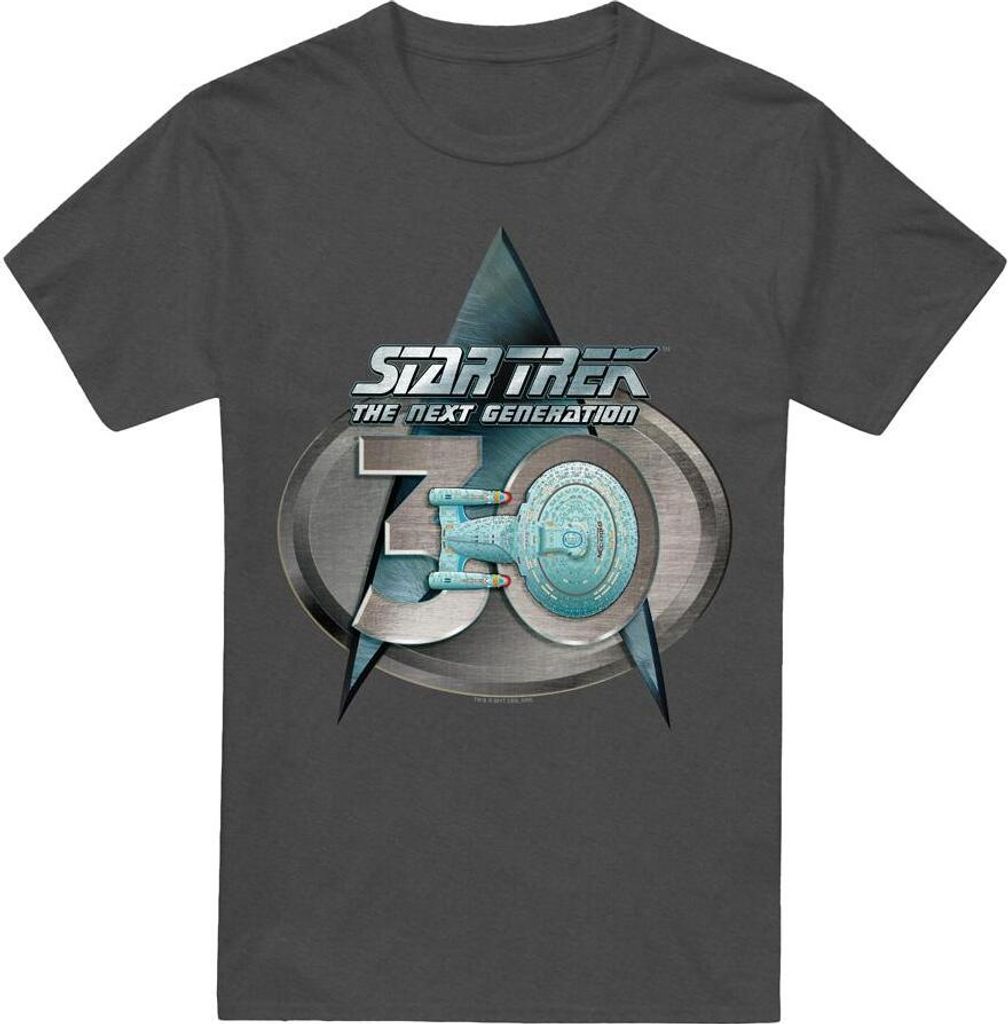 Star Trek - "The Next Generation 30" T-Shirt für Herren/Damen Uni TV17974 (XXL) (Holzkohle)