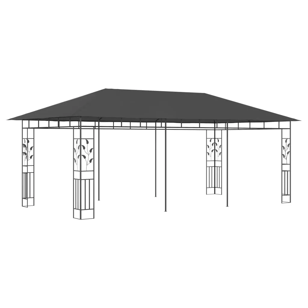 Abri de jardin 6x3 m pour repas extérieurs sans moustiques anthracite