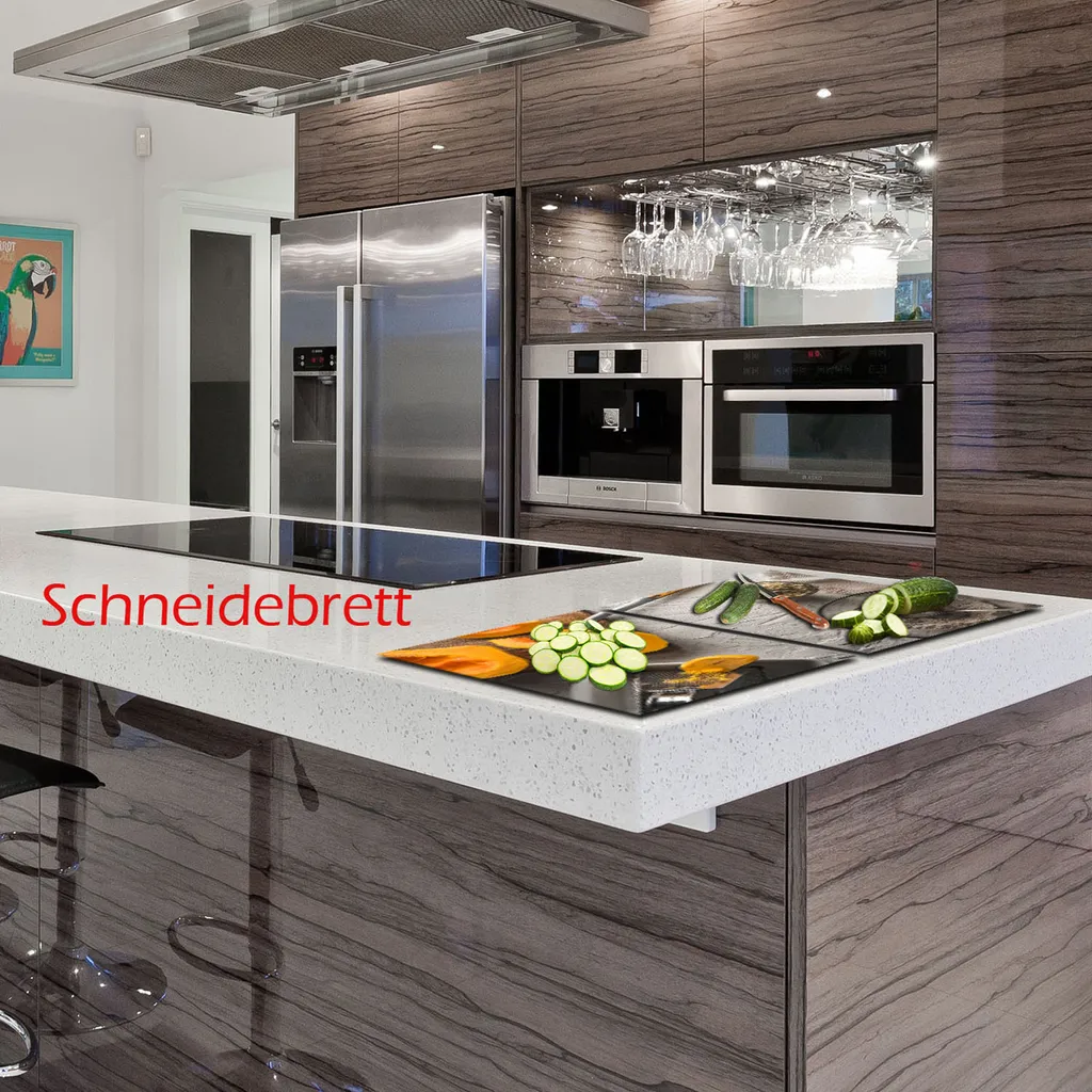 Piastra di copertura per piano cottura in ceramica 2 pezzi 2x40x52 frutta giallo copertura alzatina vetro - 13