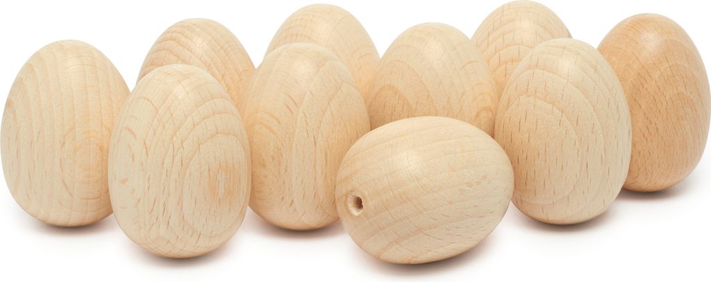 VBS Holz-Ei, gebohrt, 40 x 30 mm, 10 Stück Produktbild 