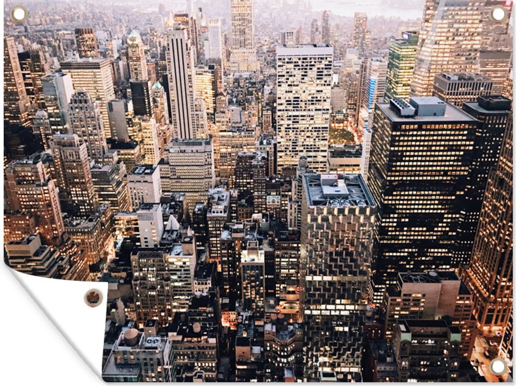 MuchoWow 80x60 cm Outdoor-Poster Gartendeko Sichtschutz Garten Poster für den Garten New York - NYC - Amerika
