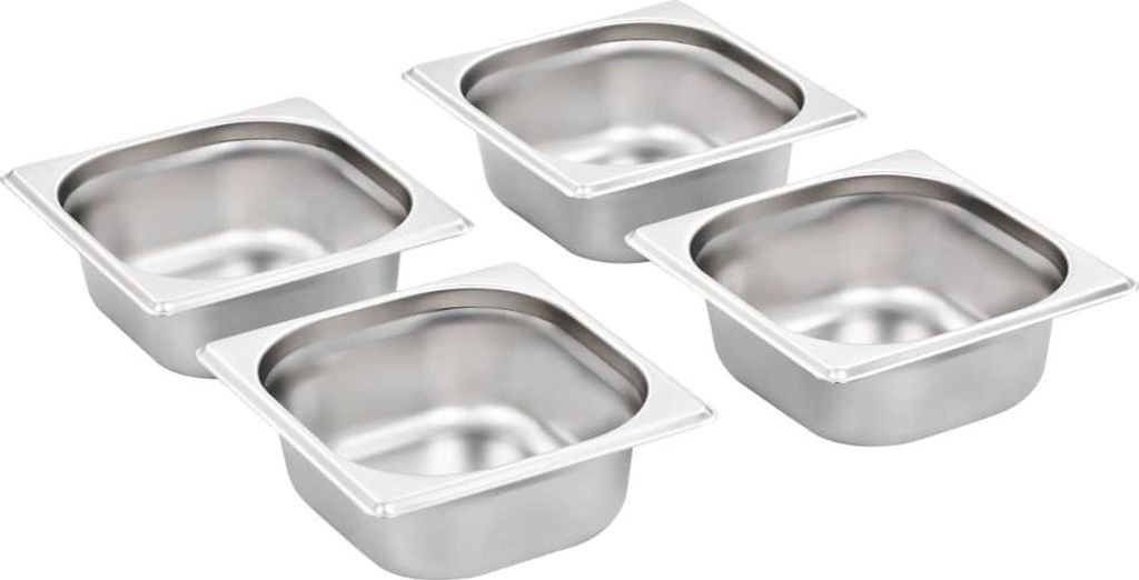 vidaXL Gastronormbehälter 12 Stk. GN 1/6 65 mm Edelstahl