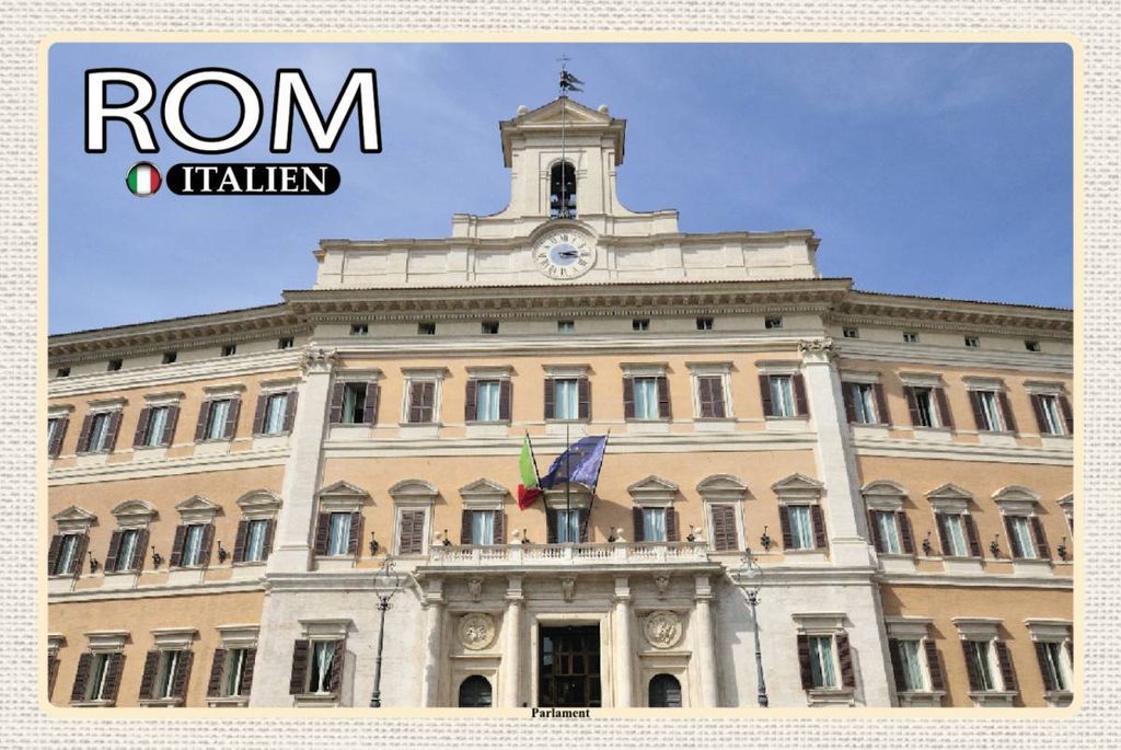 vianmo Holzschild 12x18 cm Rom Italien Parlament Bildmotiv Reisemotiv Abenteuer Reisen