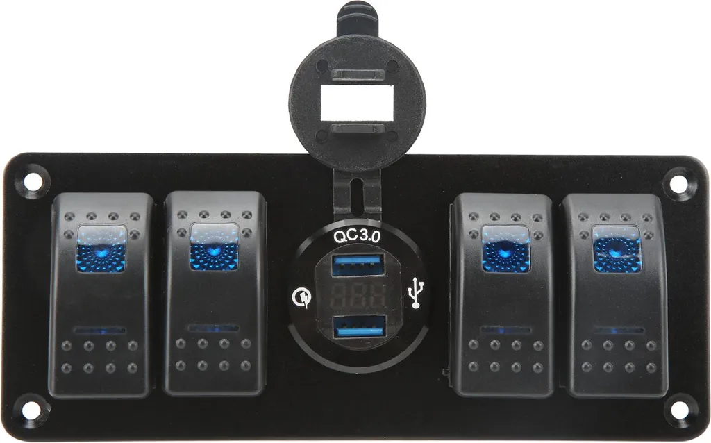 Tableau électrique combiné 4 en 1 avec double chargeur USB et voltmètre