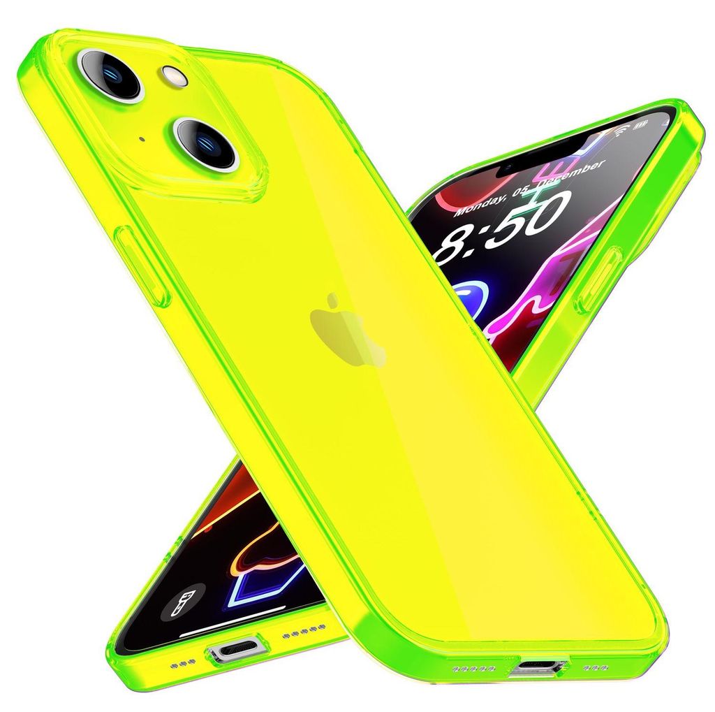 Étui néon pour iPhone 14, translucide multicolore lumineux Image du produit 